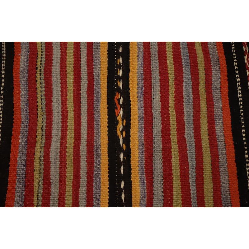 Hand Woven Oriental 100% Wool Carpet Southwestern Tribal Multi-Colored Kilim Area Rug - 8' 5'' X 5' 1''