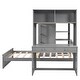 preview thumbnail 86 of 90, Modern Style Wooden Loft Bed with a Twin Size Stand-alone Bed, Shelves, Desk and Wardrobe