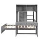 preview thumbnail 6 of 7, Twin size Maximized Space Loft Bed with Twin size Stand-alone bed, Shelves,Desk,and Wardrobe,No Box Spring Required-Gray