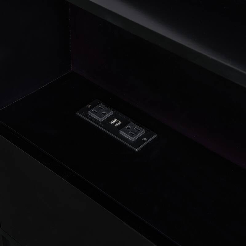 Wooden Platform Bed with Pull Out Trundle Bed and Drawers, All-in-One LED Headboard with Charging Station and Flip Up Storage