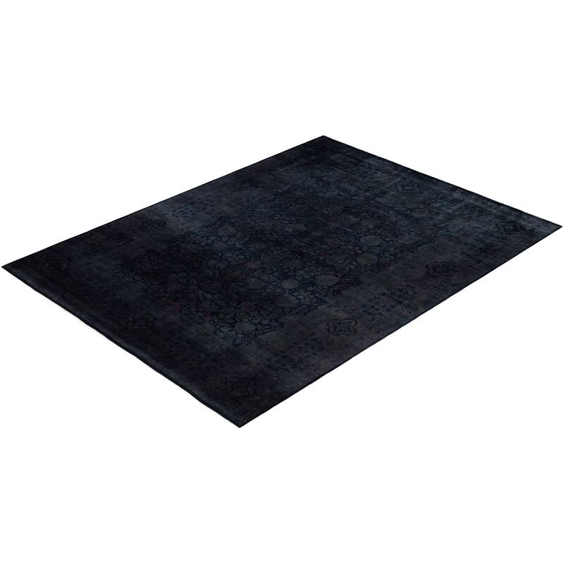 Overdyed One-of-a-Kind Hand-Knotted Area Rug - Black - 8' 10" x 11' 10"