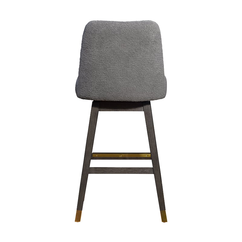Amalie Upholstered Bar Stool, Swivel Counter Height Stool with Solid Wood Frame
