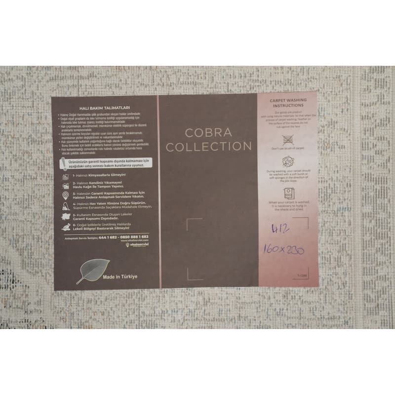 Machine Made Oriental Polyester Carpet Medallion Greys & Charcoal Distressed Area Rug - 7' 5'' X 5' 2''