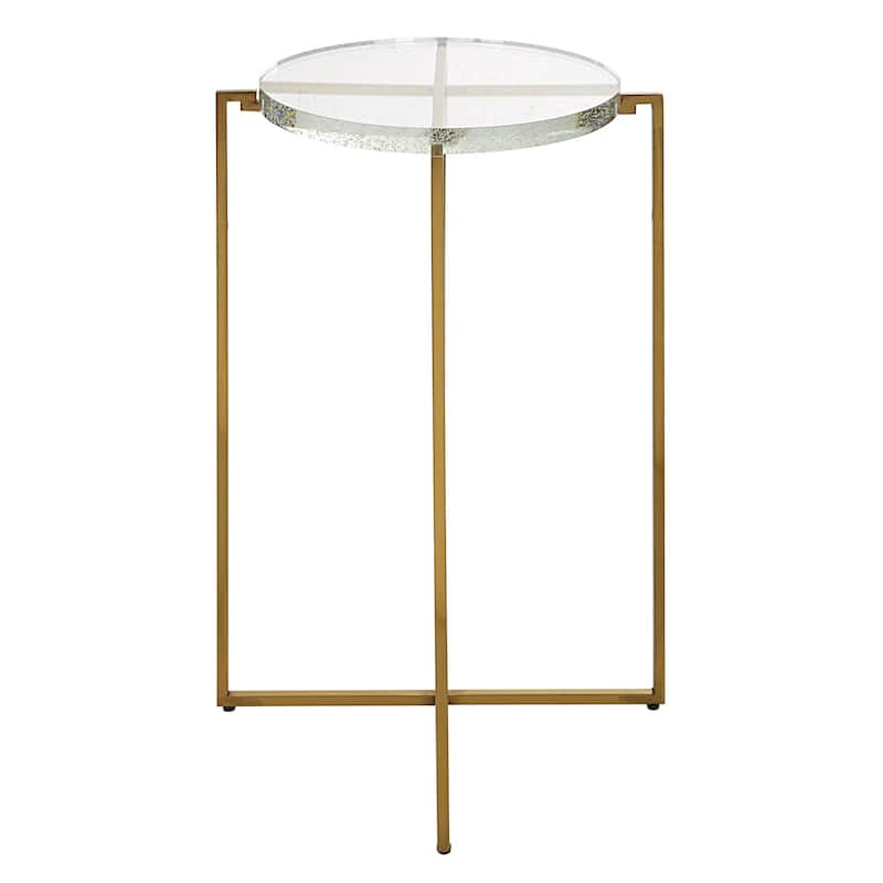 Uttermost Star-crossed Glass Accent Table - 15.625"W x 24.25"H x 15.625"D