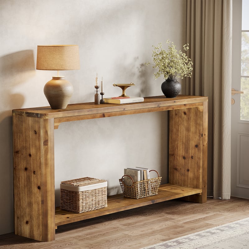 Farmhouse Couch Table Behind Sofa