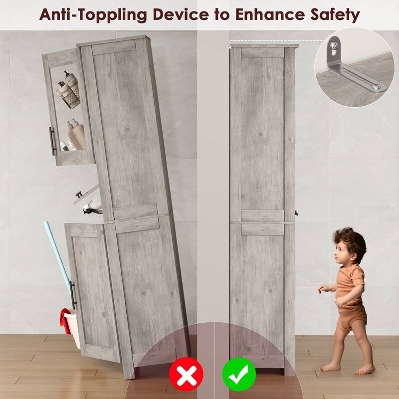 67" Tal Storage Cabinet with Glass Doors