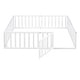 preview thumbnail 20 of 38, Full Size Wooden Floor Bed Frame with Safety Fence and Privacy Door - Stylish & Minimal Daybed