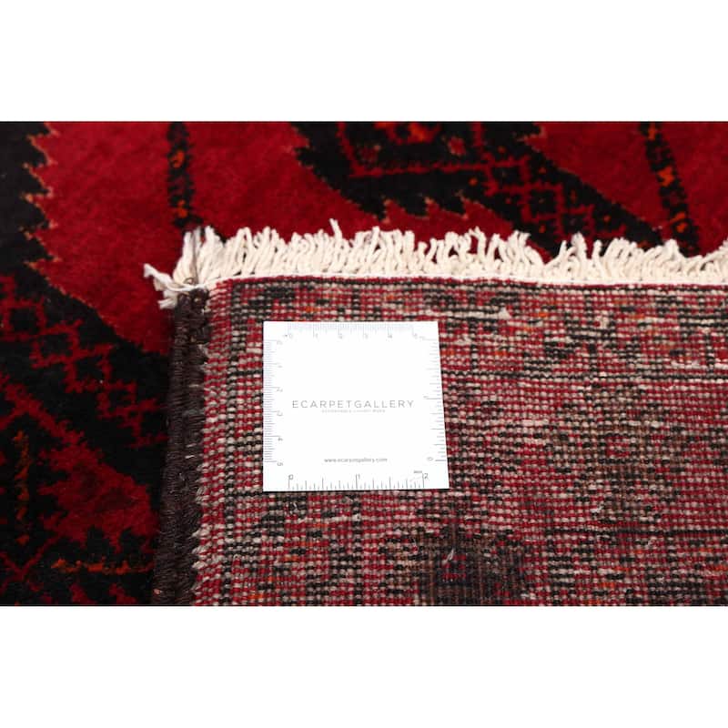 ECARPETGALLERY Hand-knotted Teimani Red Wool Rug - 3'7 x 7'7