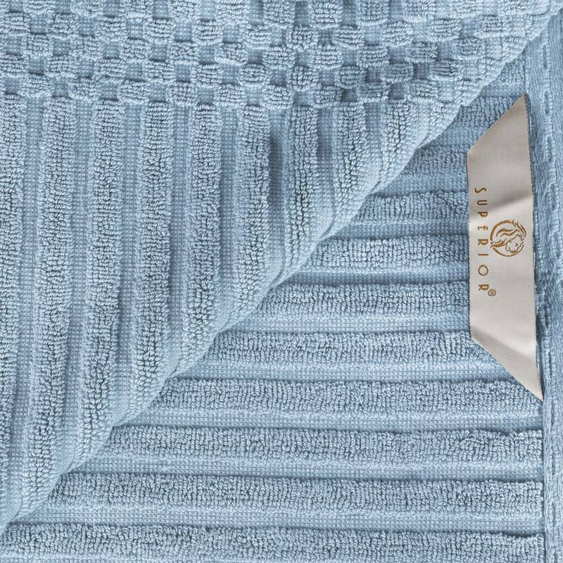 Superior Ribbed Cotton Absorbent Heavyweight Bath Sheet and Bath Towel Set