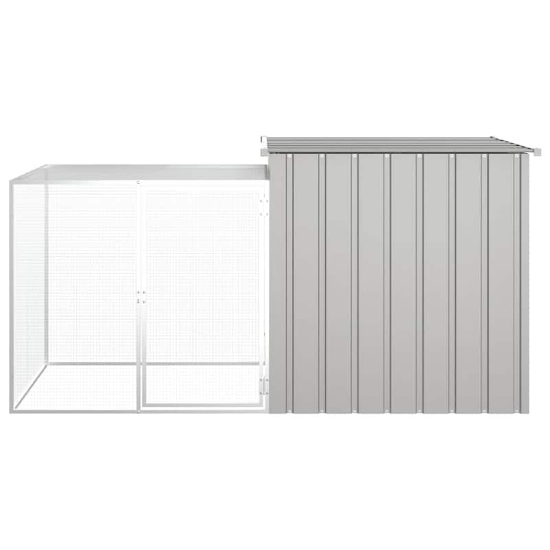 vidaXL Chicken Coop Multipurpose Chicken House with Mesh Cage Galvanized Steel