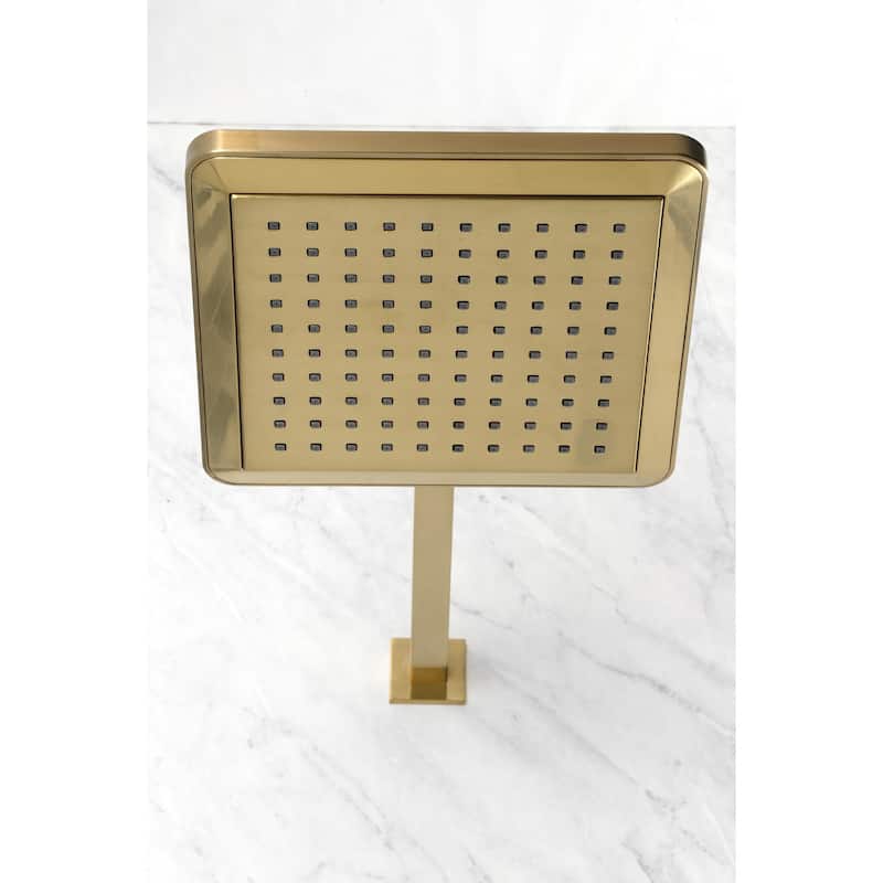 Kingston Brass Claremont 9-5/8-Inch Square Shower Head with Shower Arm