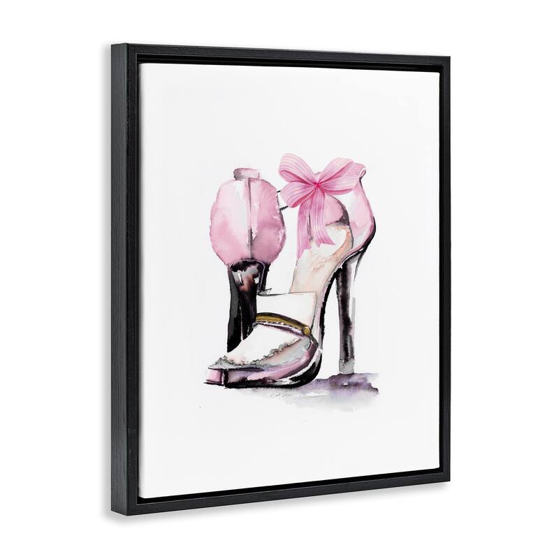 Stupell Pastel Pink Luxe Heels Framed Floater Canvas Wall Art Design By Stella Chang