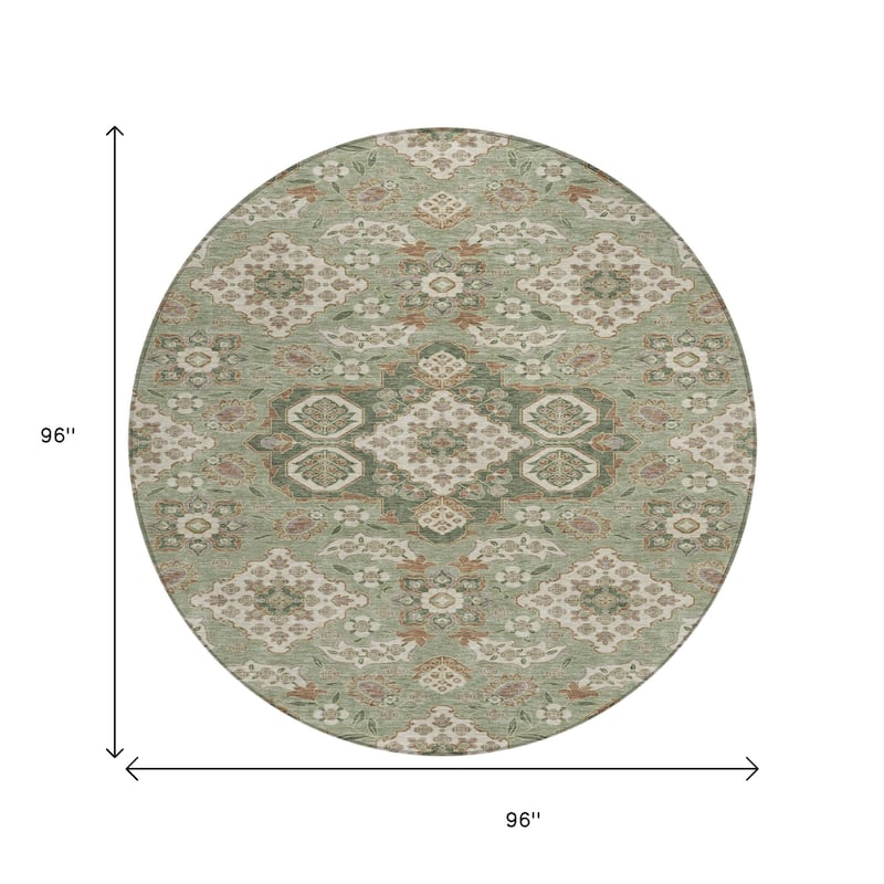 HomeRoots Medallion Traditional Rectangle Outdoor Rug