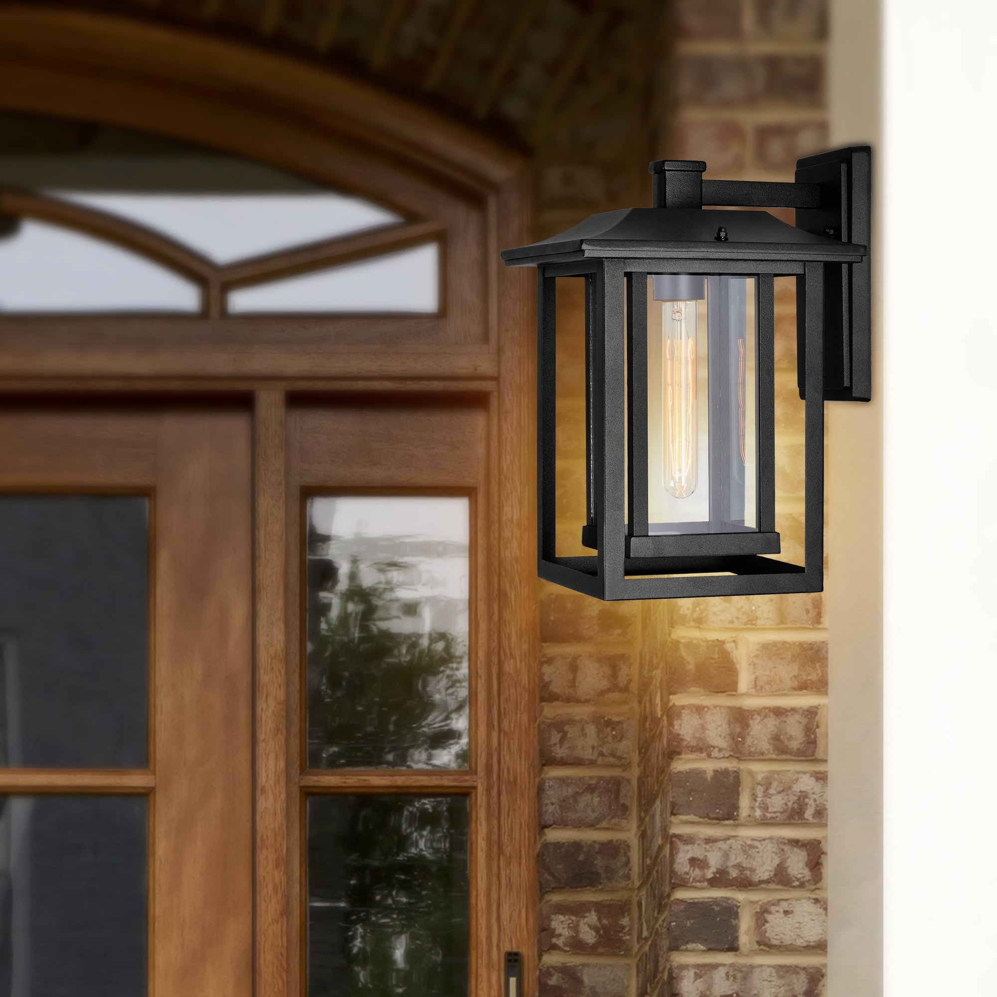 CWI Lighting Winfield 1 Light Black Outdoor Wall Light