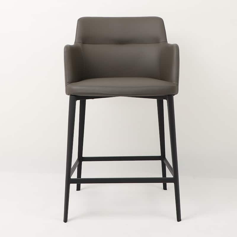 Williamsburg Modern Leatherette Bar Stool (25-inch/ 29-inch) - Charcoal - Counter Height