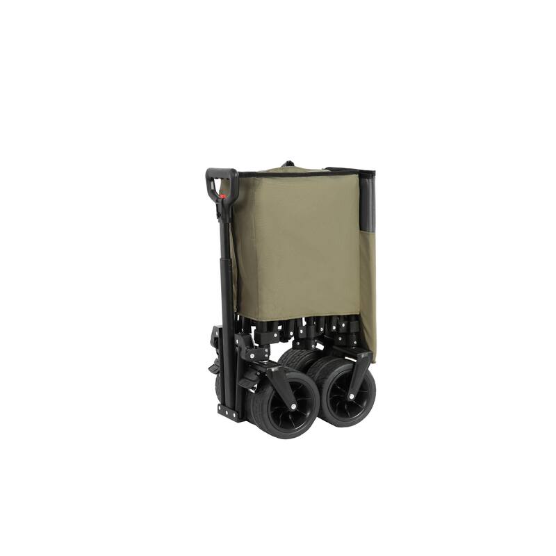 220lbs Weight Capacity Heavy Duty 300L Folding Utility Foldable Extended Wagon with All-Terrain Beach Wheels & Drink Holders