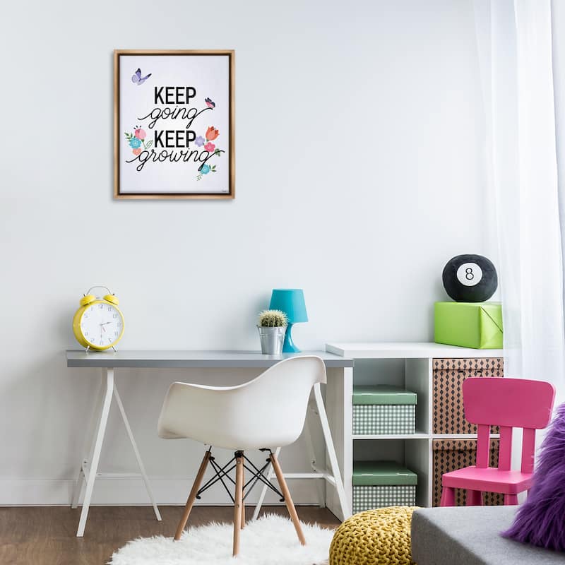 Stupell Keep Going & Growing Framed Floater Canvas Wall Art Design By Gigi Louise