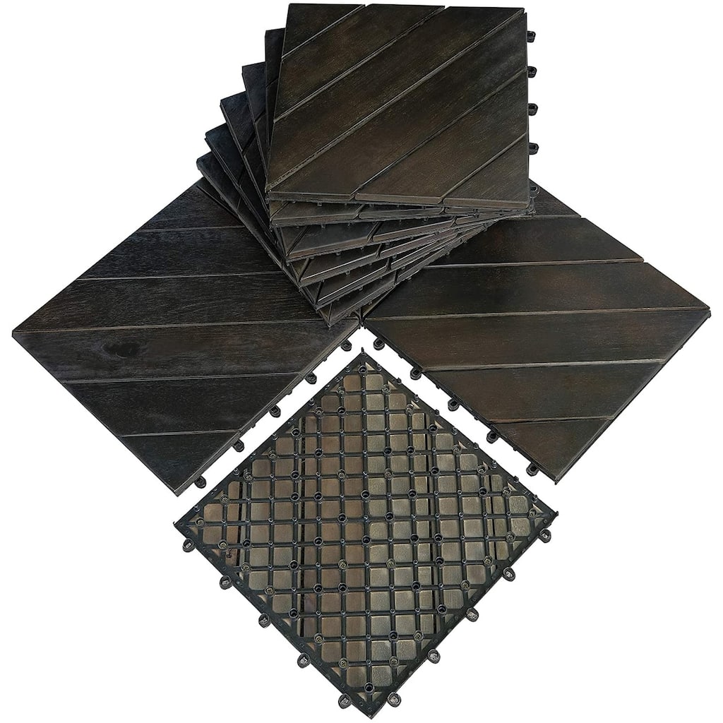MCombo Deck Tiles 12"x12" 10Pcs, Acacia Wood WF01/02/22/33/44