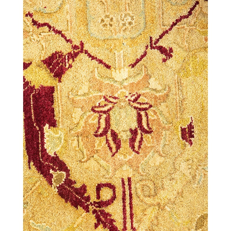 Overton Hand Knotted Wool Vintage Inspired Traditional Mogul Ivory Area Rug - 12 x 15+