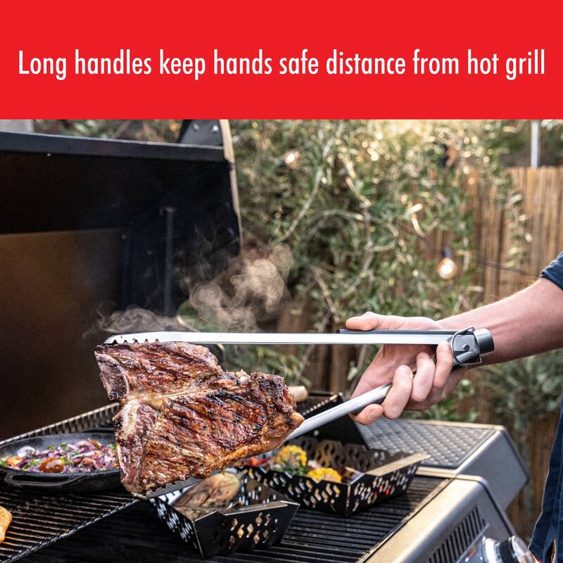 ZWILLING BBQ+ 16 inch Triple Rivet Stainless Steel Locking Grill Tongs - 1 unit