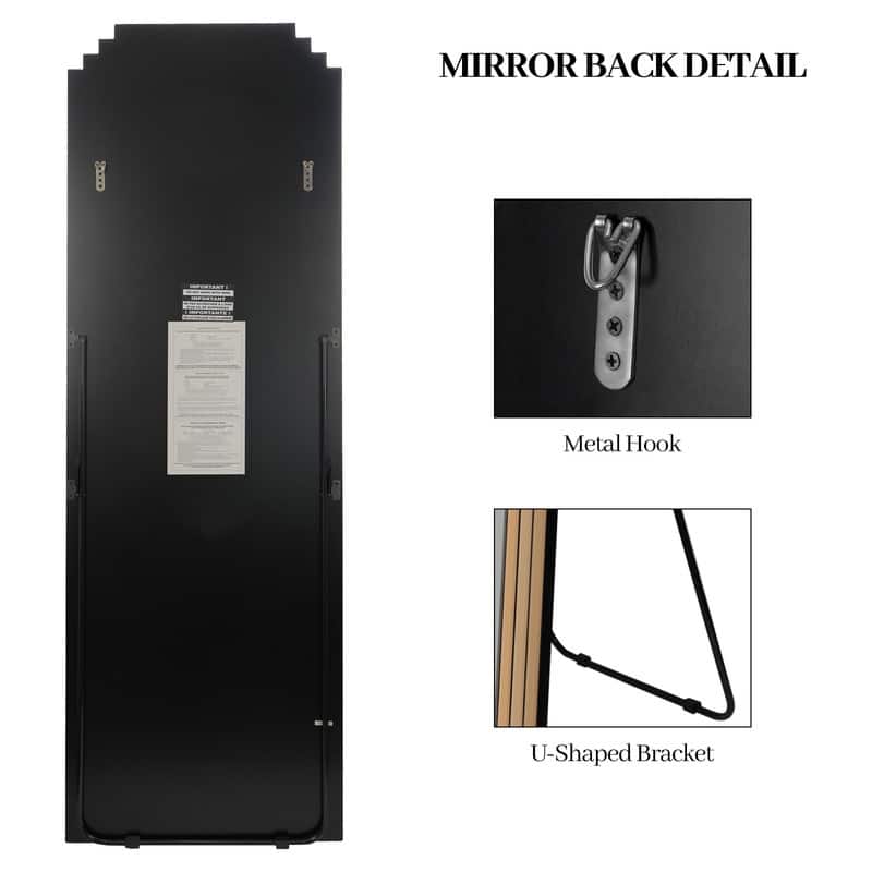 Floor dress mirror with wooden stand - 21"x64"