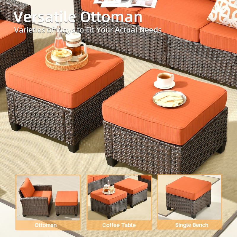 XIZZI 7-Piece Outdoor Wicker Conversation Set