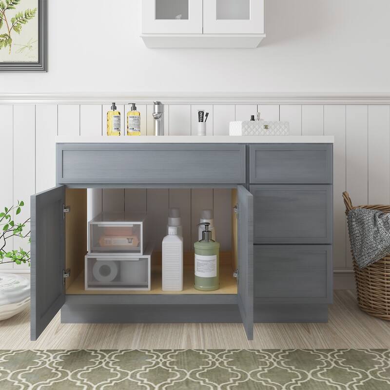 Vanity Art 45" Birch Freestanding Bathroom Vanity Cabinet without Top