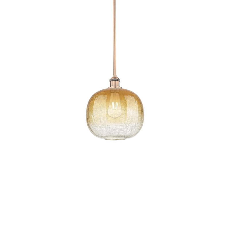 Innovations Lighting 616-1S-12-11 Brookhaven Sphere Pendant Brookhaven - Antique Copper / Amber
