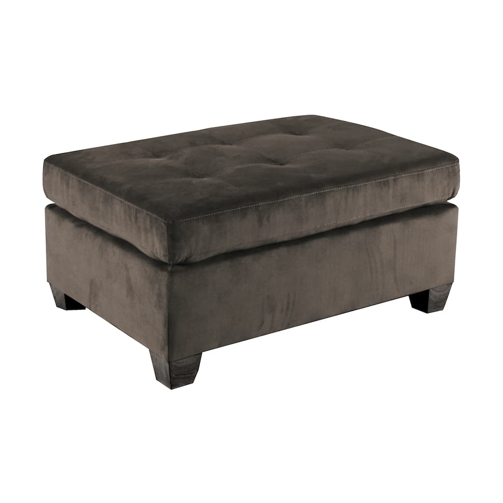 Ottoman Tufted Detail Microfiber Upholstered Modern Living Room Furniture