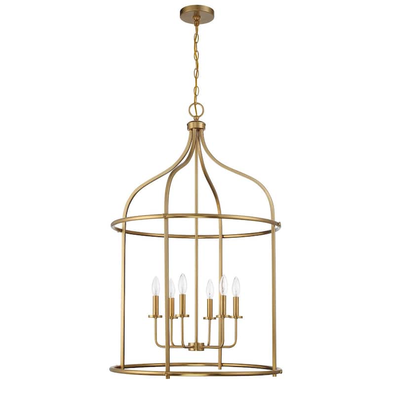 Brookstone 6-Light Pendant - Warm Brass