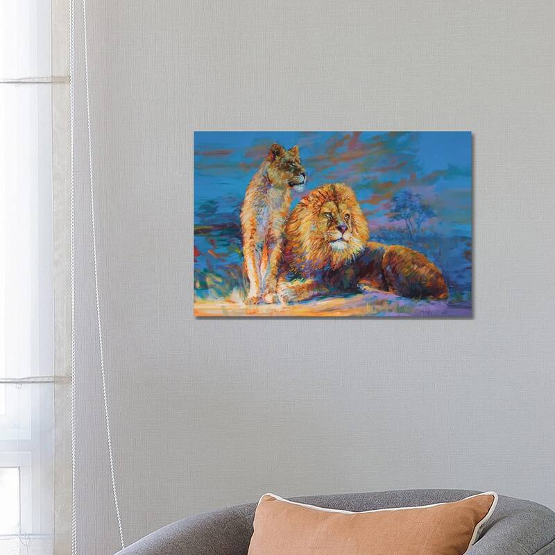 iCanvas "Lion And Lioness" by Leon Devenice Canvas Print - 18x26x1.5