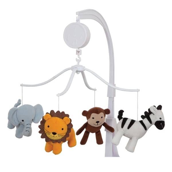 slide 2 of 4, Bedtime Originals Jungle Buddies Animal Theme Musical Baby Crib Mobile