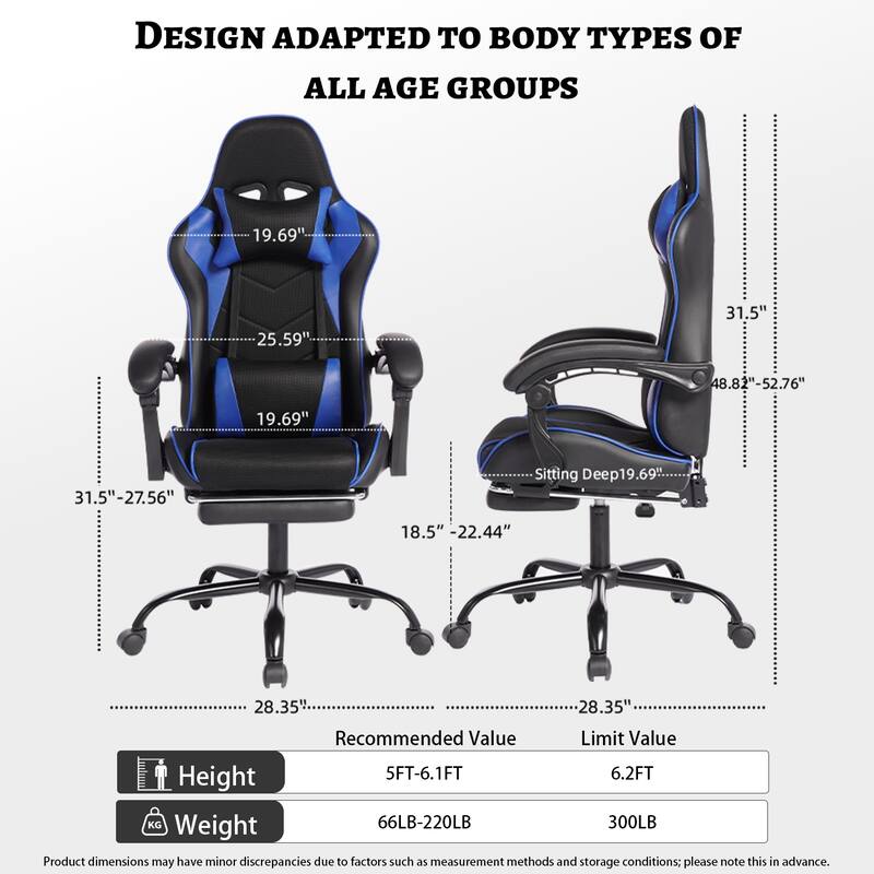 E-sports Gaming Chair Sports Car Driving Seat PU Material Moulded Sponge Comfortable and Safe With Massage
