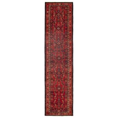 ECARPETGALLERY Hand-knotted Andelz Red Wool Rug - 3'6 x 13'8