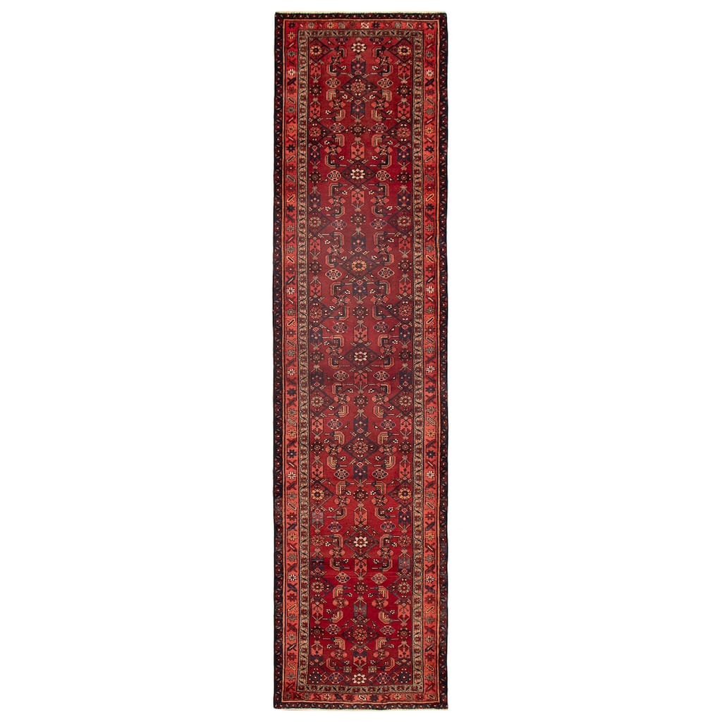 ECARPETGALLERY Hand-knotted Andelz Red Wool Rug - 3'6 x 13'8