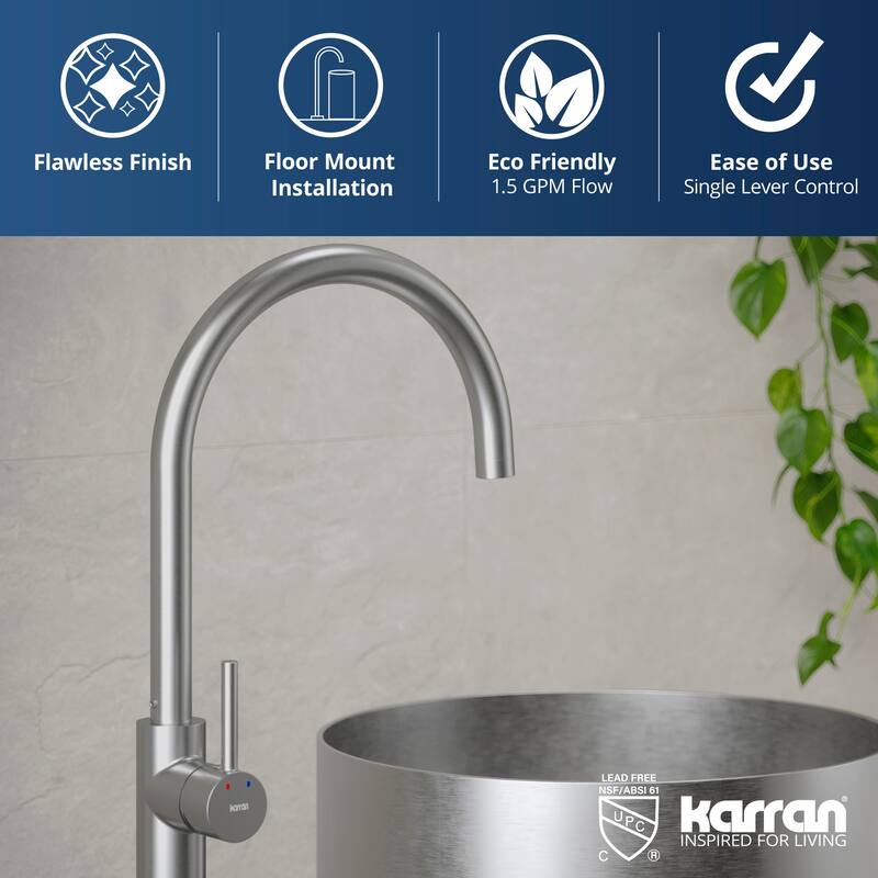 Karran USA KBF650 Howick 1.5 GPM Freestanding Single Hole Bathroom