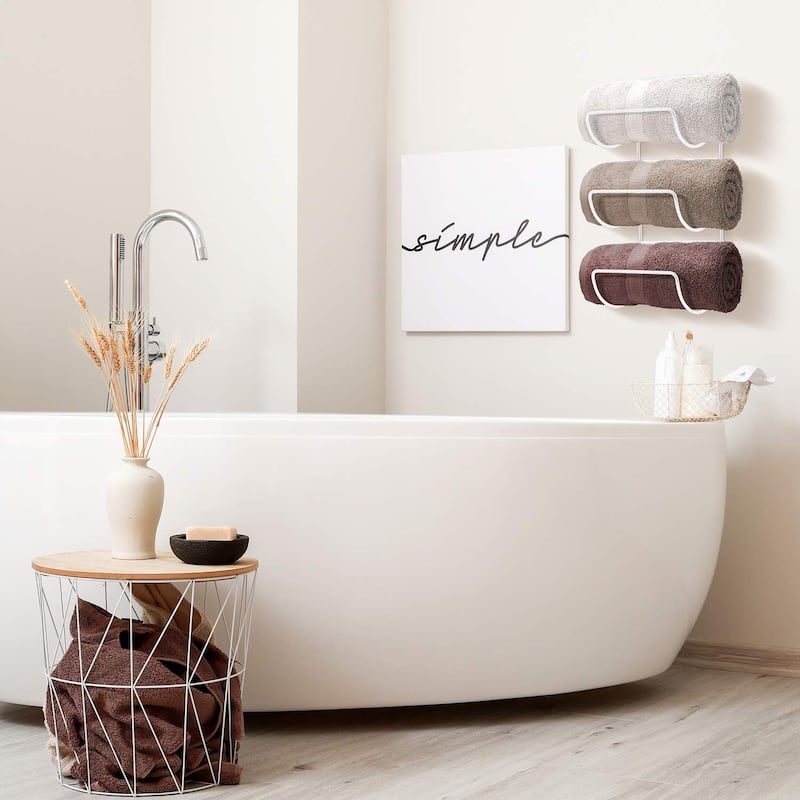 3 Level Iron Metal Towel Rack - White