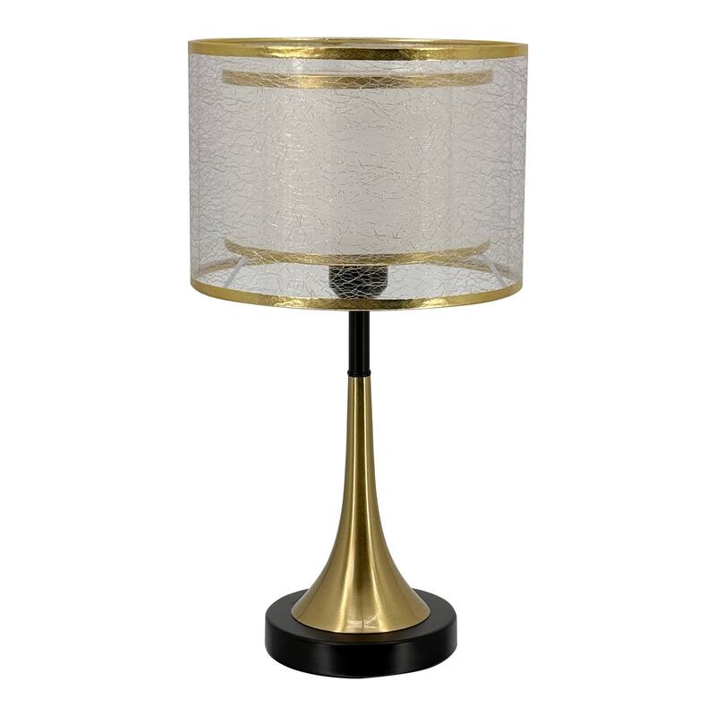 Mid-century Vintage Nightstand Table Lamp Gold Accents Base Bedside Desk Reading Light