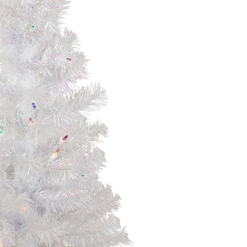 Pre-Lit Medium Rockport White Pine Artificial Christmas Tree - 4' - Multi Lights - 4 Foot