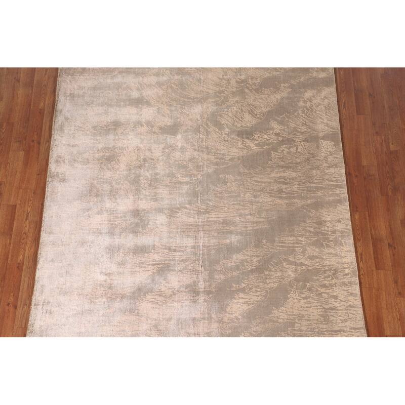 Abstract Indian Area Rug Handmade Wool Carpet - 5'7"x 7'8"