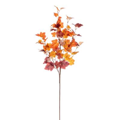 Vickerman 34" Artificial Orange Fall Maple Leaf Spray, 2 per bag.