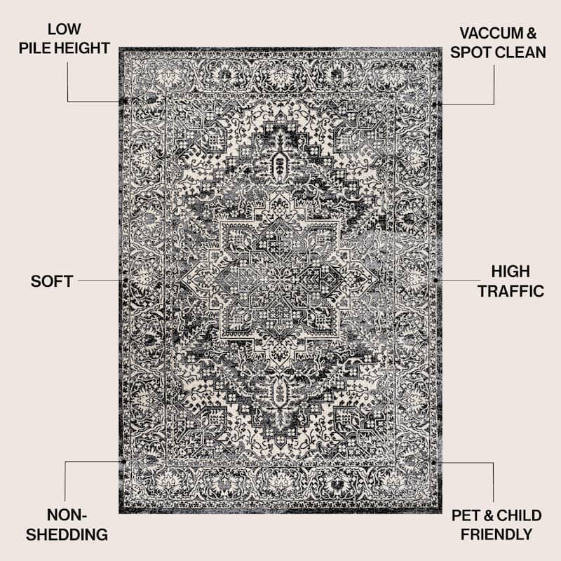 JONATHAN Y Traditional Persian Vintage Medallion Area Rug