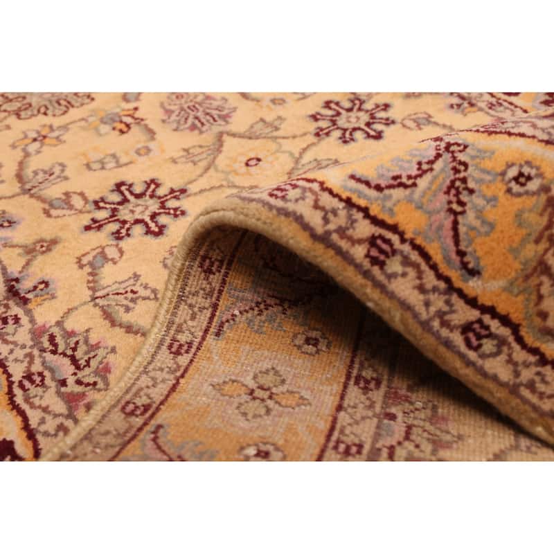 ECARPETGALLERY Hand-knotted Finest Agra Jaipur Light Gold Wool Rug - 2'6 x 9'8