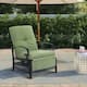 Outdoor Metal Adjustable Cushioned Recliner Lounge Chair - N/A - Green
