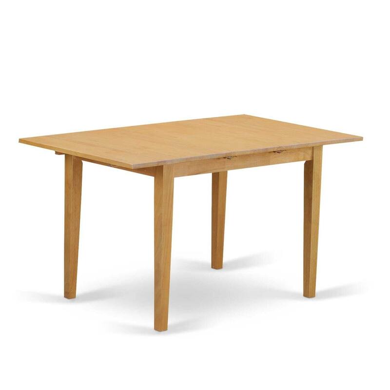 HomeStock 3-Piece Natural Brown Oak Finish Rectangular Solid Wood Top with Butterfly Leaf Dining Table Set