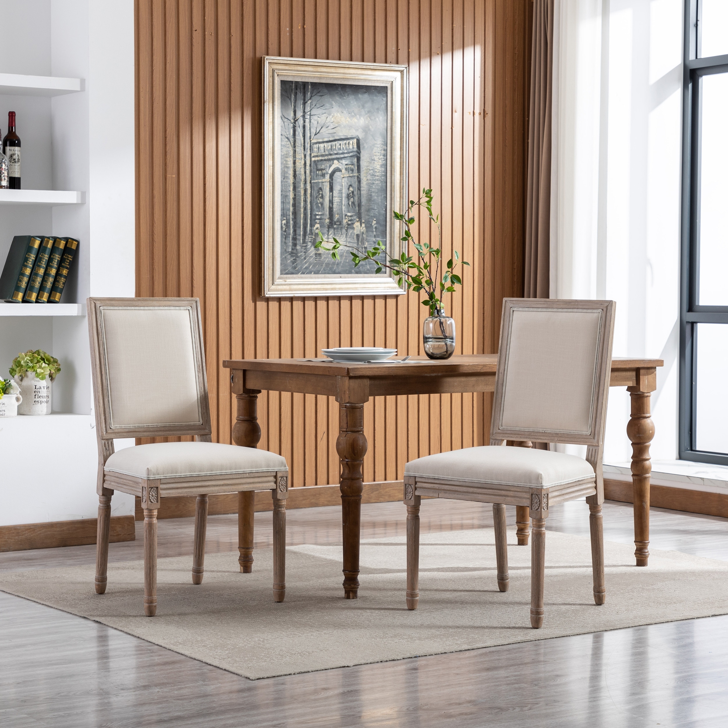 Wooden dining chairs online with upholstered seats