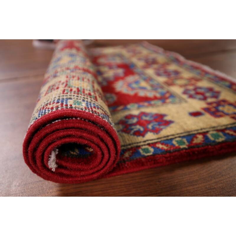 Red Kazak Oriental Foyer Rug Handmade Foyer Wool Carpet - 2'8" x 3'11"