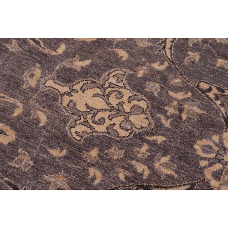 Oriental Ziegler Leila Gray Beige Hand-Knotted Wool Rug - 9'9'' x 13'8''