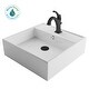 preview thumbnail 10 of 28, Kraus 3-in-1 Set White Square Ceramic Vessel Sink Arlo Faucet w/ Drain
