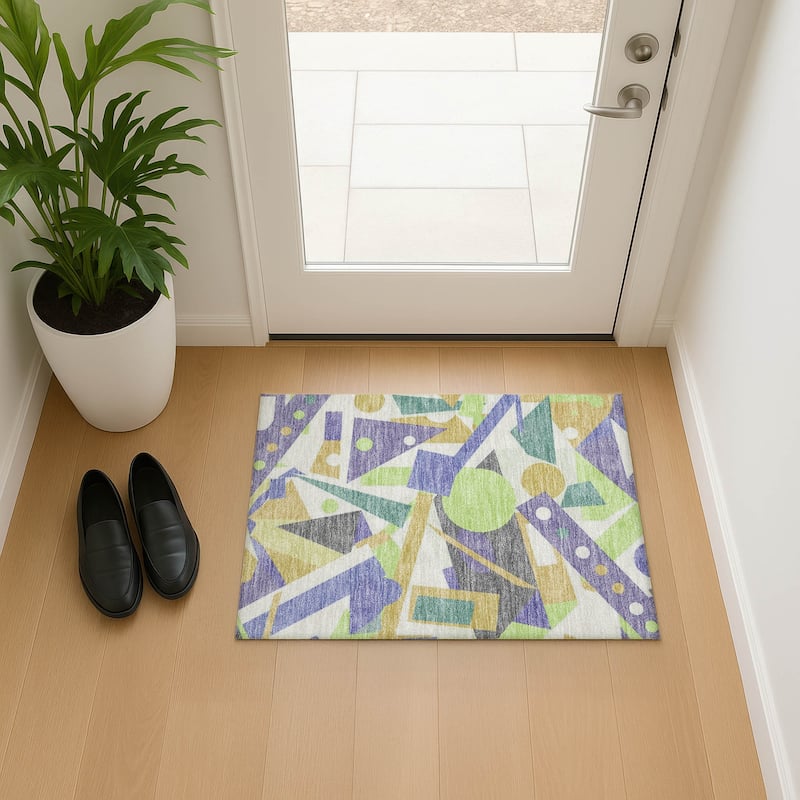Premium Washable Super Soft Casual Contempoary Mayfield Rug - Lavender - 1'8" x 2'6"